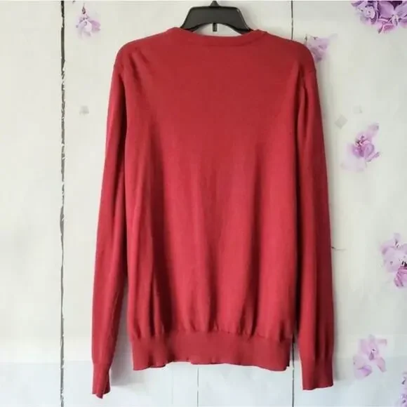 Sonoma Brick Red Soft Knit Crew Neck Sweater L - Picture 2 of 9